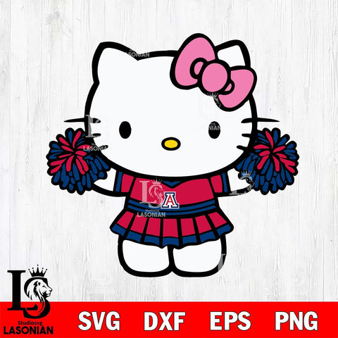 Arizona Wildcats Hello Kitty Cheerleader 9 Svg Eps Dxf Png File, Digital Download, Instant Download