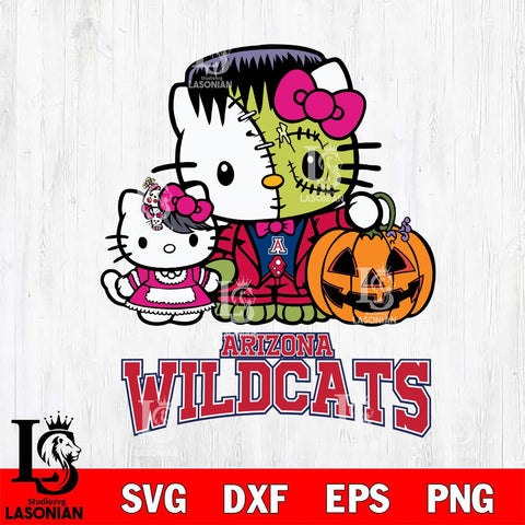 Arizona Wildcats Hello Kitty Horror 10 Svg Eps Dxf Png File, Digital Download