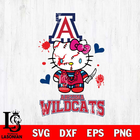 Arizona Wildcats Hello Kitty Horror 2 Svg Eps Dxf Png File, Digital Download