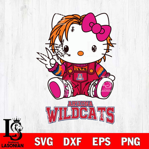 Arizona Wildcats Hello Kitty Horror Svg Eps Dxf Png File, Digital Download