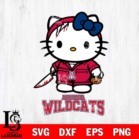 Arizona Wildcats Hello Kitty Horror 5 Svg Eps Dxf Png File, Digital Download