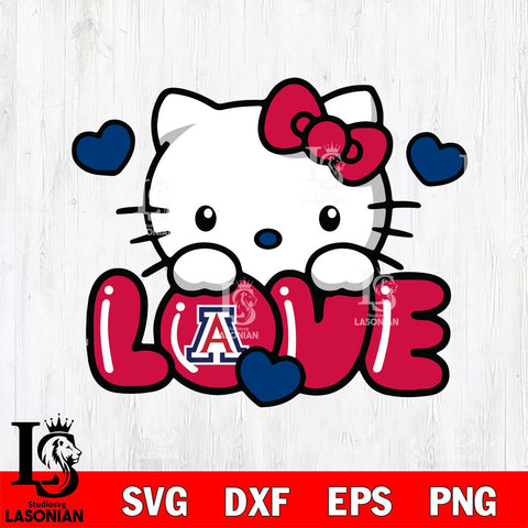 Arizona Wildcats Hello Kitty Love Svg Eps Dxf Png File, Digital Download, Instant Download