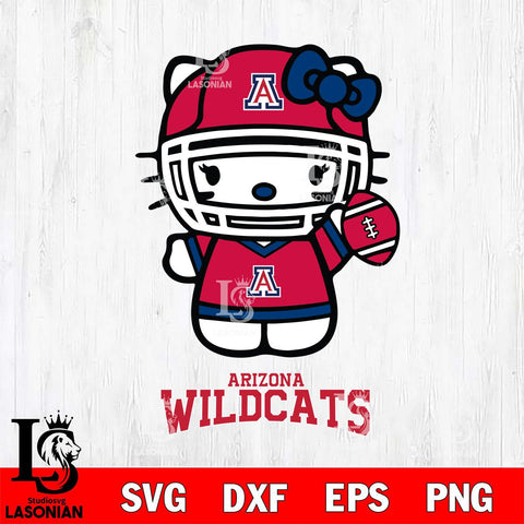 Arizona Wildcats Hello Kitty NCAA 1 Svg Eps Dxf Png File, Digital Download, Instant Download