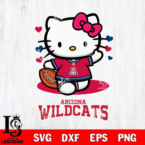 Arizona Wildcats Hello Kitty NCAA 3 Svg Eps Dxf Png File, Digital Download, Instant Download