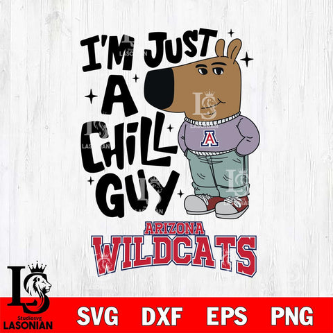 Arizona Wildcats I'm Just A Chill Guy Svg Eps Dxf Png File,NCAA Svg Files,Chill Guy svg ,Digital Download ,Instant Download, Cricut File