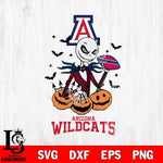 Arizona Wildcats Jack Skellington 2 halloween Svg Eps Dxf Png File, NCAA svg, Digital Download, Instant Download