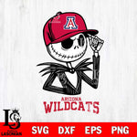 Arizona Wildcats Jack Skellington 3 Halloween Svg Eps Dxf Png File, NCAA svg, Digital Download, Instant Download