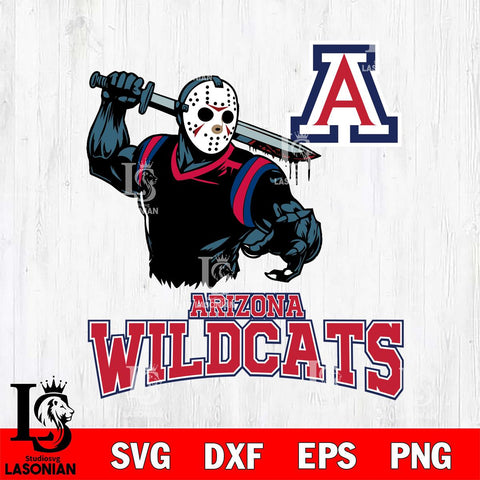 Arizona Wildcats Jason Voorhees 5 Svg Eps Dxf Png File, Digital Download