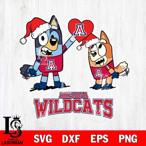 Arizona Wildcats Love Bluey Christmas Svg Eps Dxf Png File, Digital Download