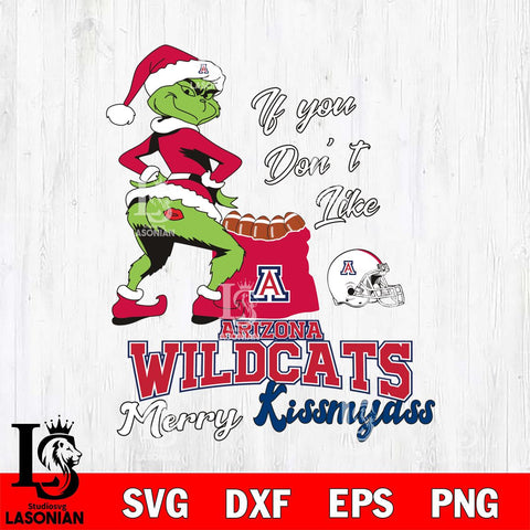 Arizona Wildcats Merry kissmyass grinch Svg Eps Dxf Png File,NCAA Svg Files,Digital Download,Sublimation,Instant Download