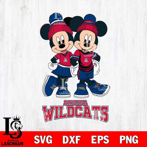 Arizona Wildcats Mickey And Minnie Mouse Football Svg Eps Dxf Png File, NCAA svg , File Cut , Digital Download , Instant Download, Cut Svg Files