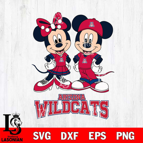 Arizona Wildcats Mickey Minnie Mouse rugby ball Svg Eps Dxf Png File, NCAA svg , File Cut , Digital Download , Instant Download, Cut Svg Files