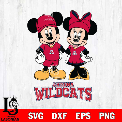 Arizona Wildcats Mickey Minnie Rugby Svg Eps Dxf Png File, NCAA svg , File Cut , Digital Download , Instant Download, Cut Svg Files