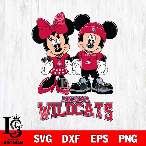 Arizona Wildcats Mickey Minnie Rugby ball Svg Eps Dxf Png File, NCAA svg , File Cut , Digital Download , Instant Download, Cut Svg Files