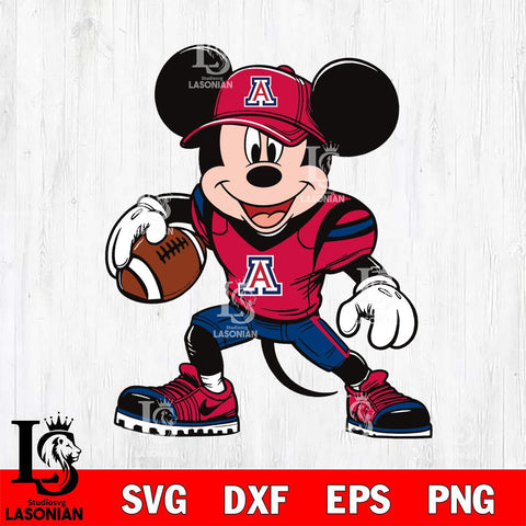 Arizona Wildcats Mickey Mouse Svg Eps Dxf Png File, NCAA svg, Digital Download, Instant Download