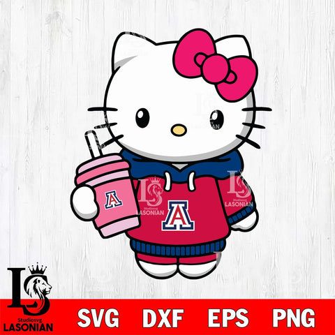 Arizona Wildcats Pretty Hello Kitty Svg Eps Dxf Png File, Digital Download, Instant Download