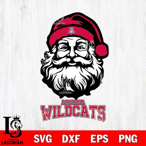 Arizona Wildcats Santa Claus Christmas Svg dxf eps png pdf file,NCAA svg,Digital Download,Cricut file