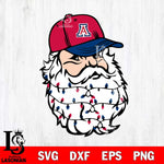 Arizona Wildcats Santa Claus Face Svg dxf eps png pdf file,NCAA svg,Digital Download,Cricut file