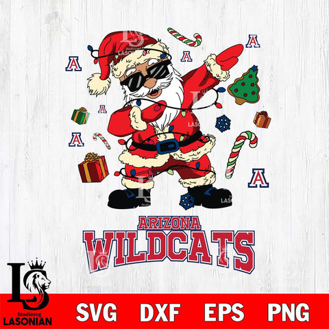 Arizona Wildcats Santa Claus Football Svg dxf eps png pdf file,NCAA svg,Digital Download,Cricut file