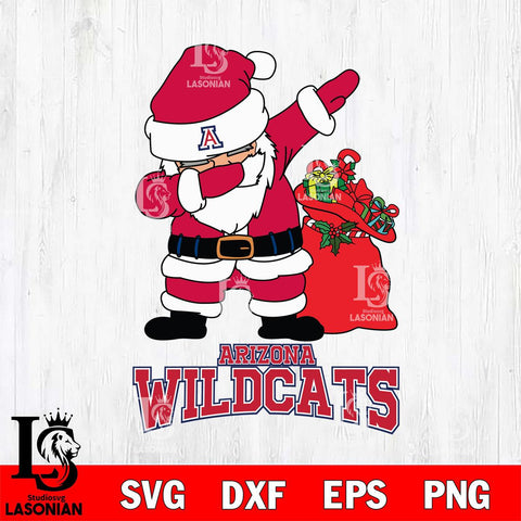 Arizona Wildcats Santa Dabbing Christmas Svg dxf eps png pdf file,NCAA svg,Digital Download,Cricut file