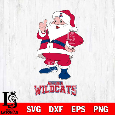 Arizona Wildcats Santa claus Svg dxf eps png pdf file,NCAA svg,Digital Download,Cricut file