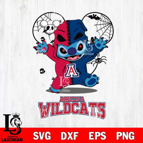 Arizona Wildcats Stitch Horror Halloween 2 Svg Eps Dxf Png File, Digital Download, Instant Download