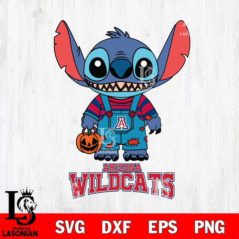 Arizona Wildcats Stitch Horror Halloween Svg Eps Dxf Png File, NCAA svg, Digital Download, Instant Download