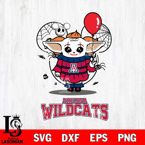 Arizona Wildcats Stitch Pennywise Halloween Svg Eps Dxf Png File, Digital Download, Instant Download