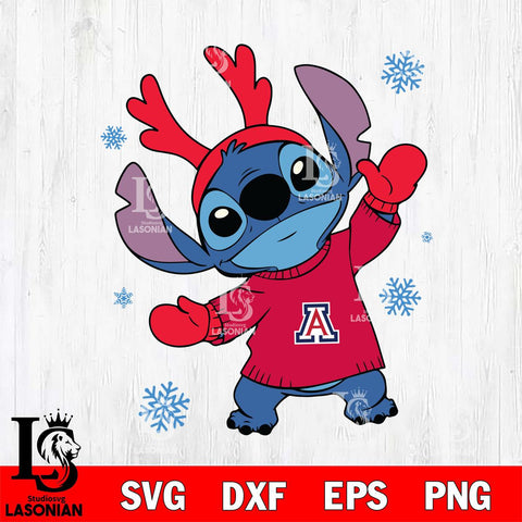 Arizona Wildcats Stitch Santa Christmas Svg Eps Dxf Png File, Digital Download, Instant Download