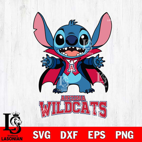 Arizona Wildcats Stitch Vampire halloween Svg Eps Dxf Png File, NCAA svg, Digital Download, Instant Download