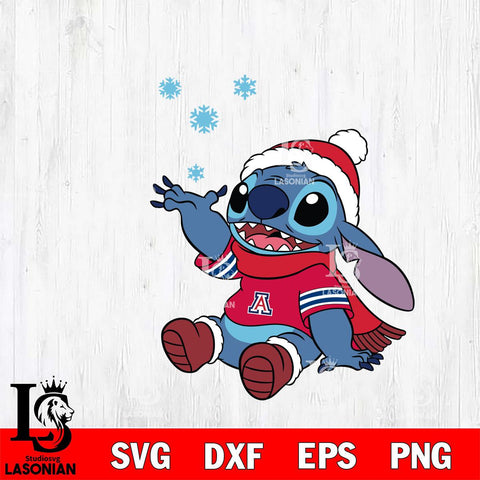 Arizona Wildcats Stitch Wearing Winter Scarf Svg Eps Dxf Png File, Digital Download, Instant Download