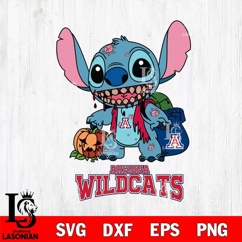 Arizona Wildcats Stitch Zombie Svg Eps Dxf Png File, NCAA svg, Digital Download, Instant Download