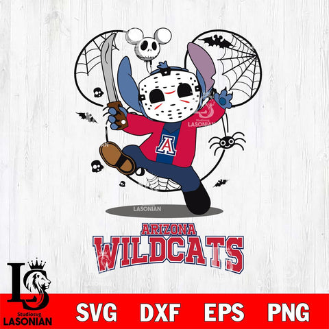 Arizona Wildcats Stitch jason voorhees Halloween Svg Eps Dxf Png File, Digital Download, Instant Download