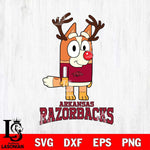 Arkansas Razorbacks Bluey Chilli Christmas Deer Svg Eps Dxf Png File, Digital Download