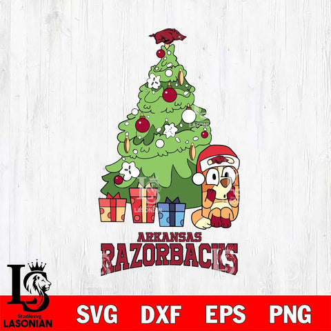 Arkansas Razorbacks Bluey Chilli Christmas Tree Svg Eps Dxf Png File, Digital Download