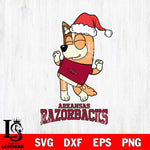 Arkansas Razorbacks Bluey Chilli Happy Christmas Svg Eps Dxf Png File, Digital Download