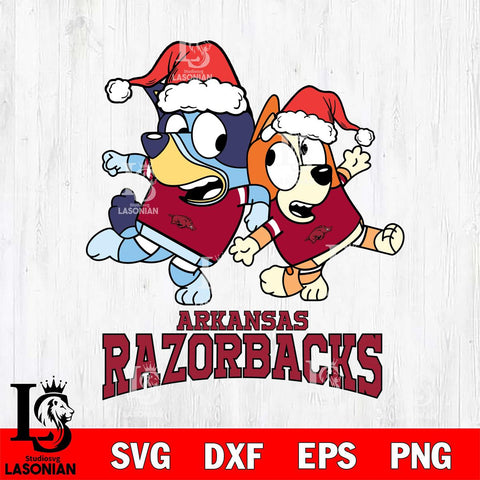 Arkansas Razorbacks Bluey Christmas Holiday Svg Eps Dxf Png File, Digital Download