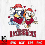 Arkansas Razorbacks Bluey Christmas NFL Svg Eps Dxf Png File, Digital Download