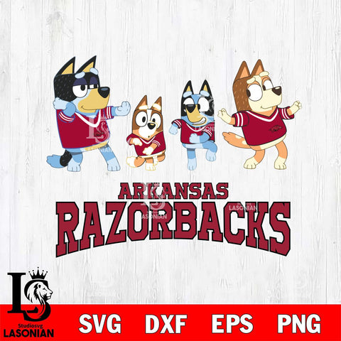 Arkansas Razorbacks Bluey Dance Mode Squats Svg Eps Dxf Png File, Digital Download, Instant Download