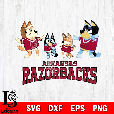 Arkansas Razorbacks Bluey Dance Squats Svg Eps Dxf Png File, Digital Download, Instant Download