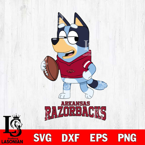 Arkansas Razorbacks Bluey Football Sport Svg Eps Dxf Png File, Digital Download ,Instant Download, Cricut File