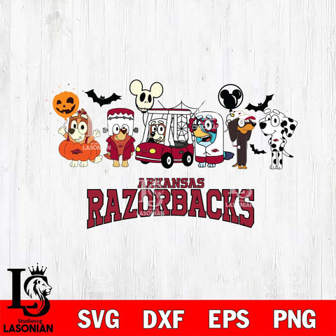 Arkansas Razorbacks Bluey Halloween Svg Eps Dxf Png File, Digital Download, Instant Download