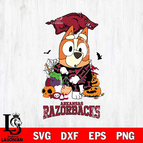 Arkansas Razorbacks Bluey Halloween NCAA Svg Eps Dxf Png File, Digital Download, Instant Download