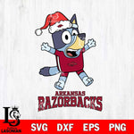 Arkansas Razorbacks Bluey Happy Christmas Svg Eps Dxf Png File, Digital Download