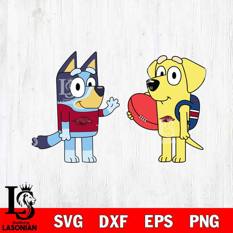 Arkansas Razorbacks Bluey & Lucky Svg Eps Dxf Png File, Digital Download, Instant Download