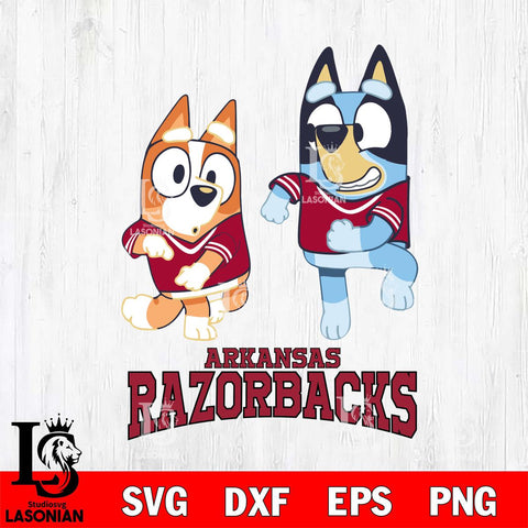 Arkansas Razorbacks Bluey with Chilli Dance Svg Eps Dxf Png File, Digital Download, Instant Download