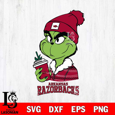 Arkansas Razorbacks Boujee Grinch Christmas Cut Files Cricut, Svg Dxf Eps Png file, Digital download , Silhouette