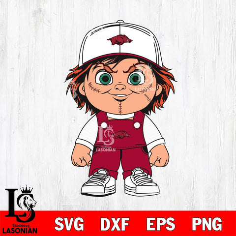 Arkansas Razorbacks Chucky Horror Svg Eps Dxf Png File, NCAA svg, Digital Download, Instant Download