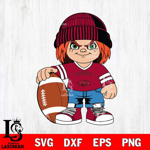 Arkansas Razorbacks Chucky Horror 4 Svg Eps Dxf Png File, NCAA svg, Digital Download, Instant Download