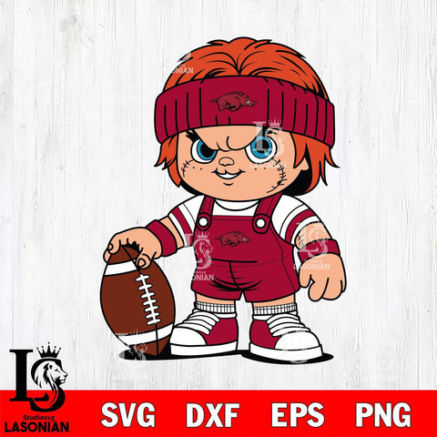 Arkansas Razorbacks Chucky Horror 5 Svg Eps Dxf Png File, NCAA svg, Digital Download, Instant Download